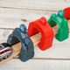 These simple interactive tunnels also work with older Brio wooden track pieces.